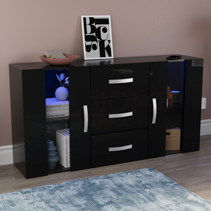 Astro 2-Door 3-Drawer LED Sideboard - Black