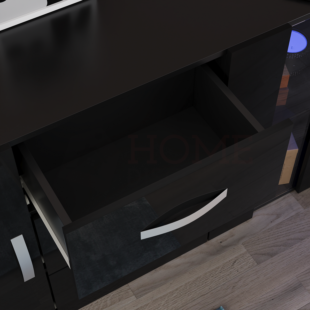 Astro 2-Door 3-Drawer LED Sideboard - Black