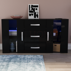 Astro 2-Door 3-Drawer LED Sideboard - Black