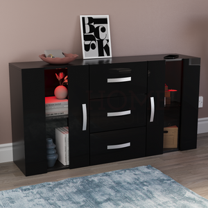 Astro 2-Door 3-Drawer LED Sideboard - Black