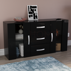 Astro 2-Door 3-Drawer LED Sideboard - Black