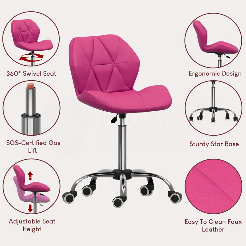 Geo Office Chair, Pink UKFR