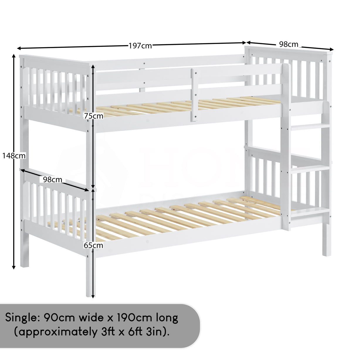Milan Bunk Bed, White
