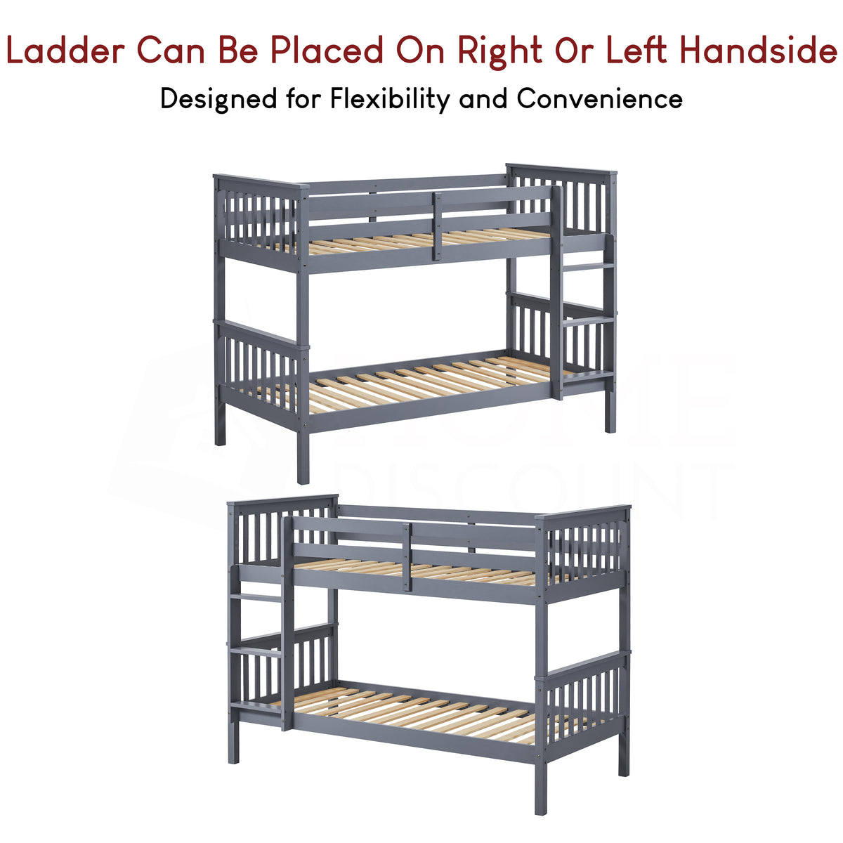 Milan Bunk Bed, Grey