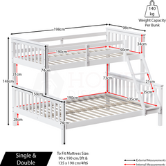 Milan Triple Sleeper Bunk Bed - White
