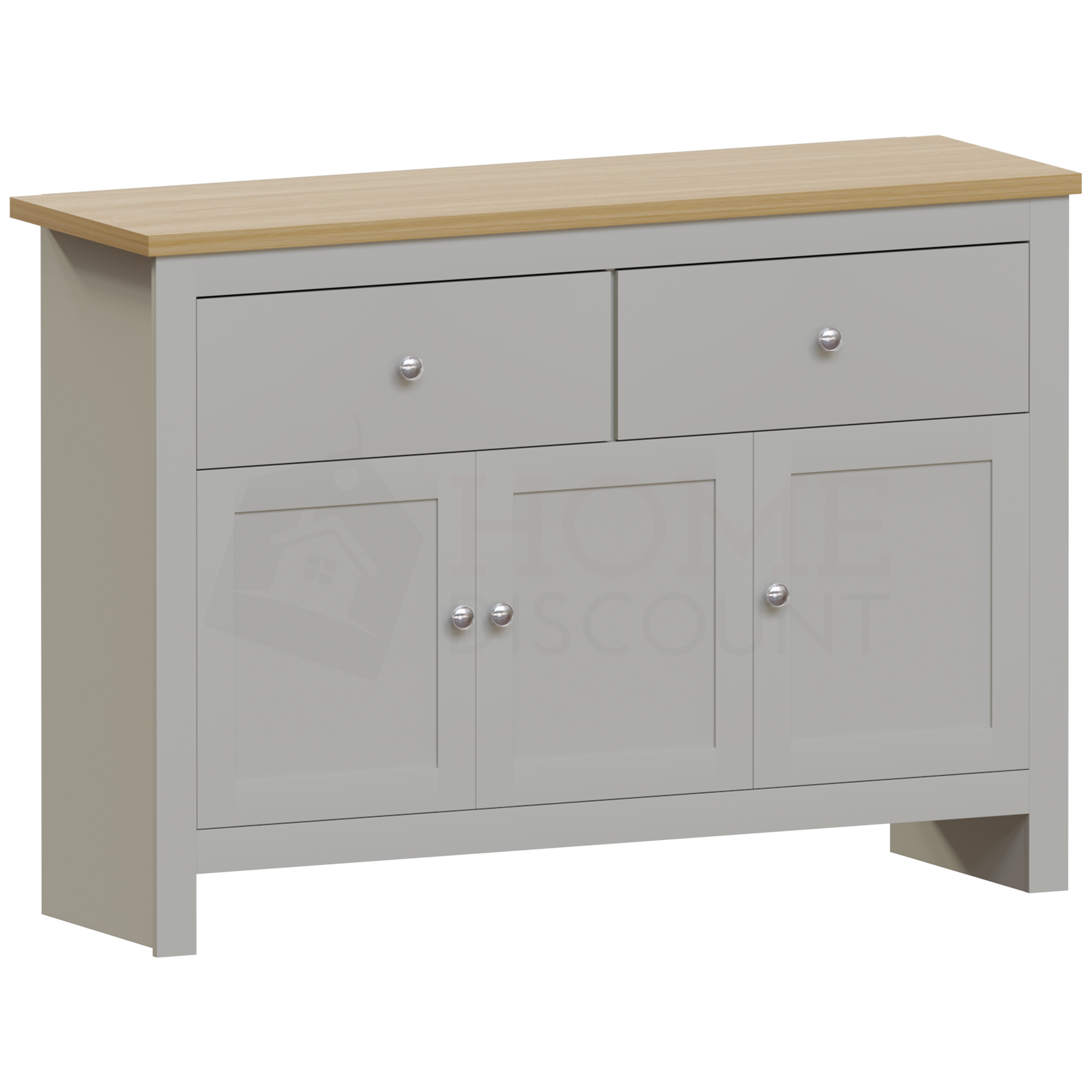 Arlington 2 Drawer 3 Door Sideboard Grey Home Discount Ltd
