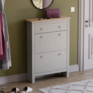 Arlington 2-Doors 1-Drawer Shoe Cabinet, Grey