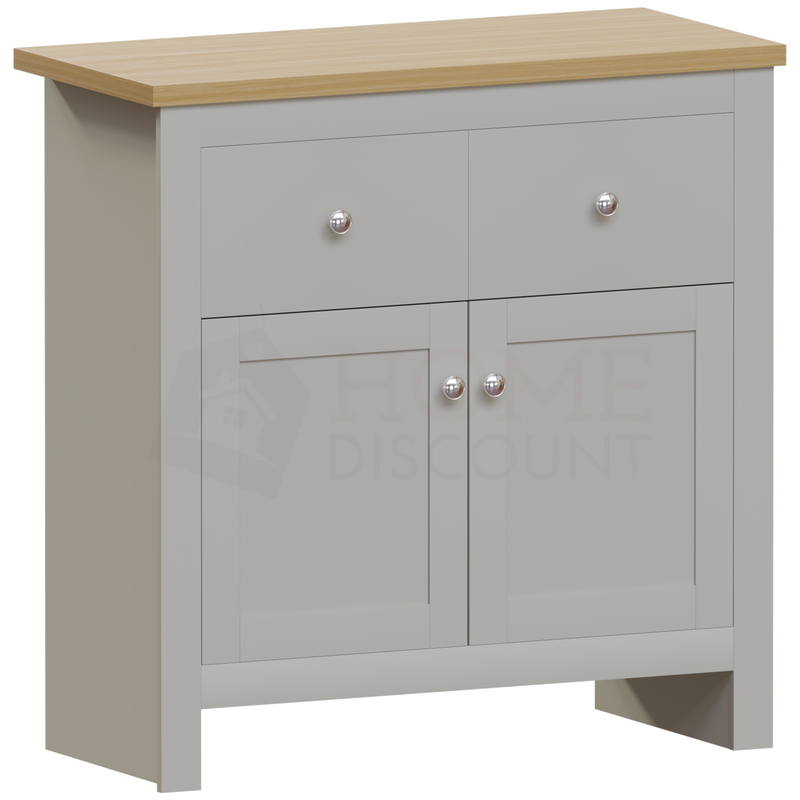 Arlington 2 Drawer 2 Door Sideboard Grey Home Discount Ltd