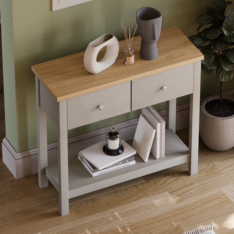 Arlington 2 Drawer Console Table, Grey