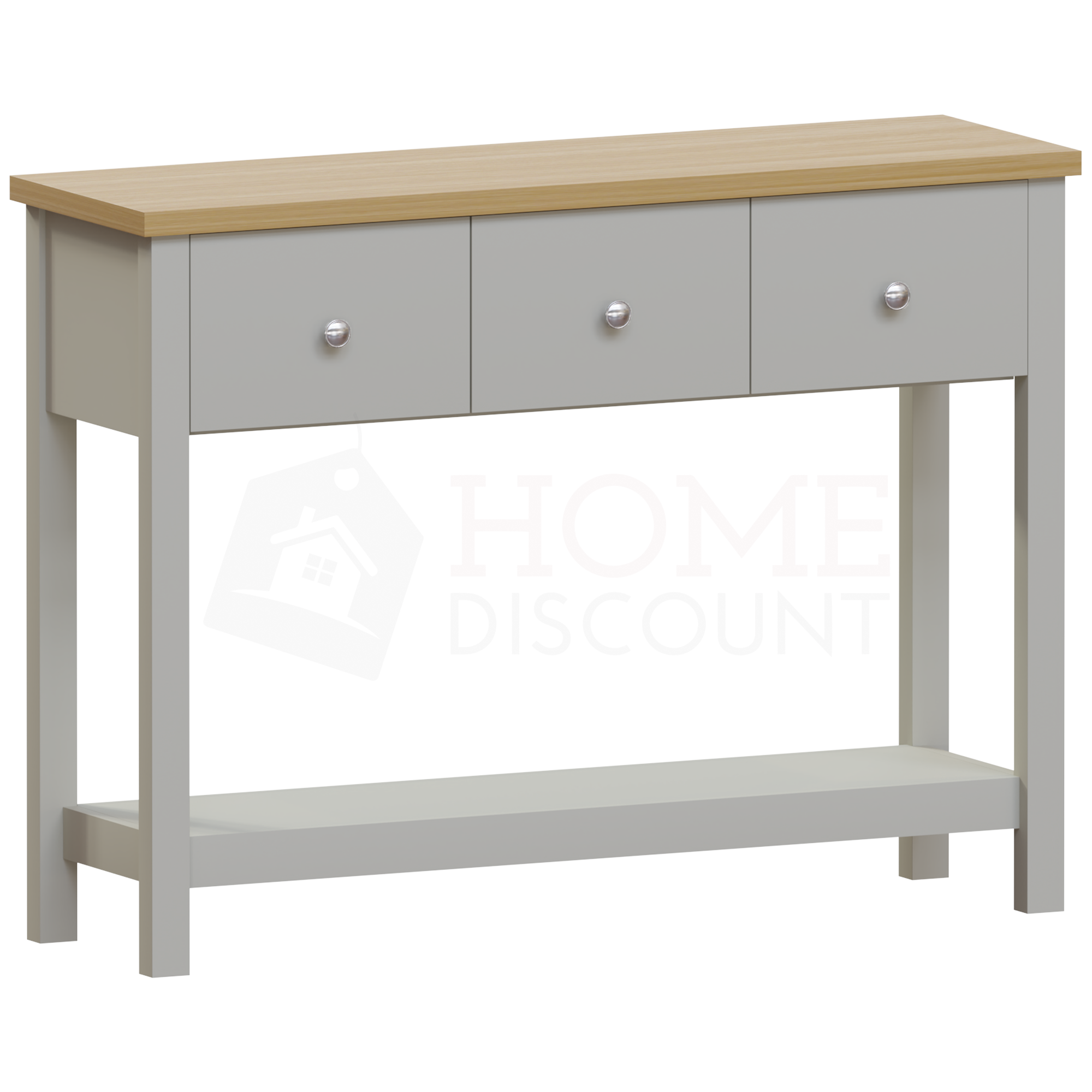 Arlington 3 Drawer Console Table Grey Home Discount Ltd