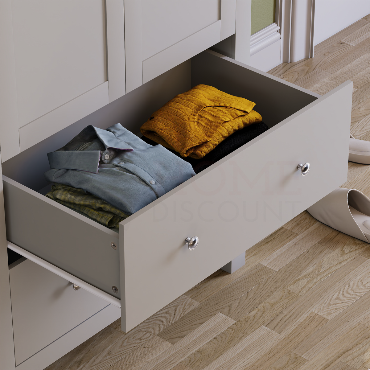 Arlington 2-Door 2-Drawer Wardrobe - Grey