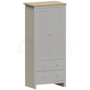 Arlington 2-Door 2-Drawer Wardrobe - Grey