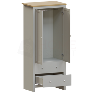 Arlington 2-Door 2-Drawer Wardrobe - Grey