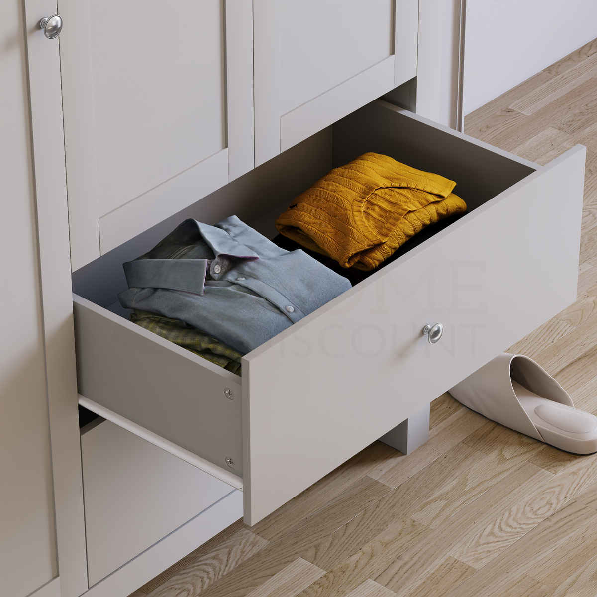 Arlington 3-Door 2-Drawer Wardrobe - Grey