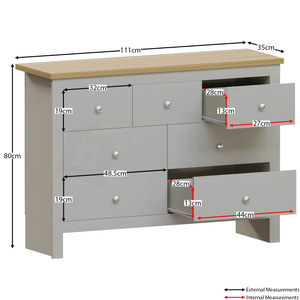 Arlington 7-Drawer Chest - Grey