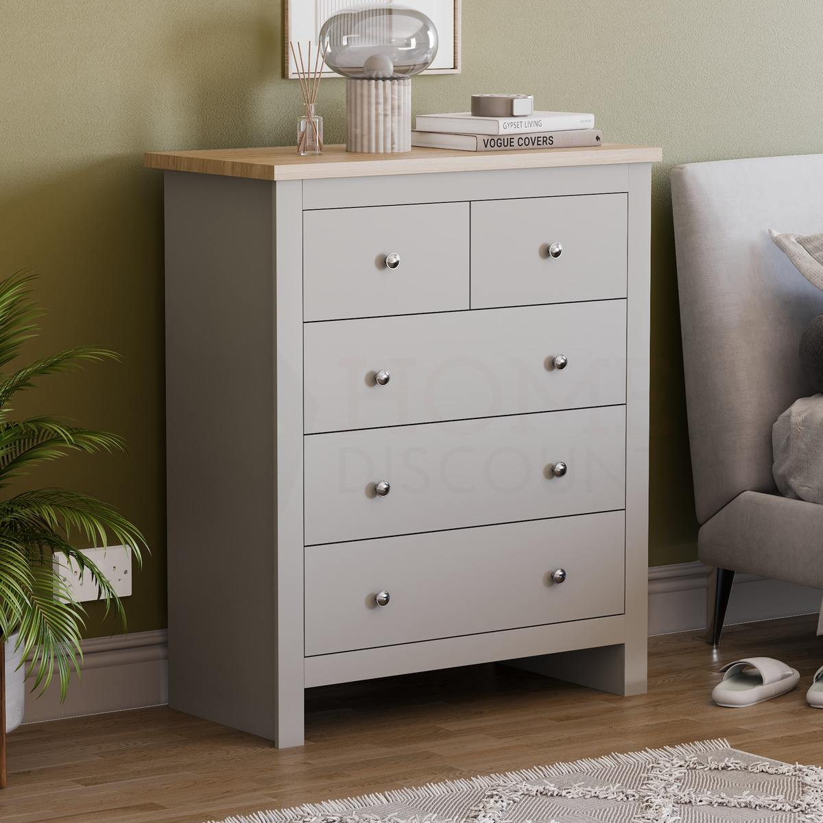 Arlington 5-Drawer Chest - Grey