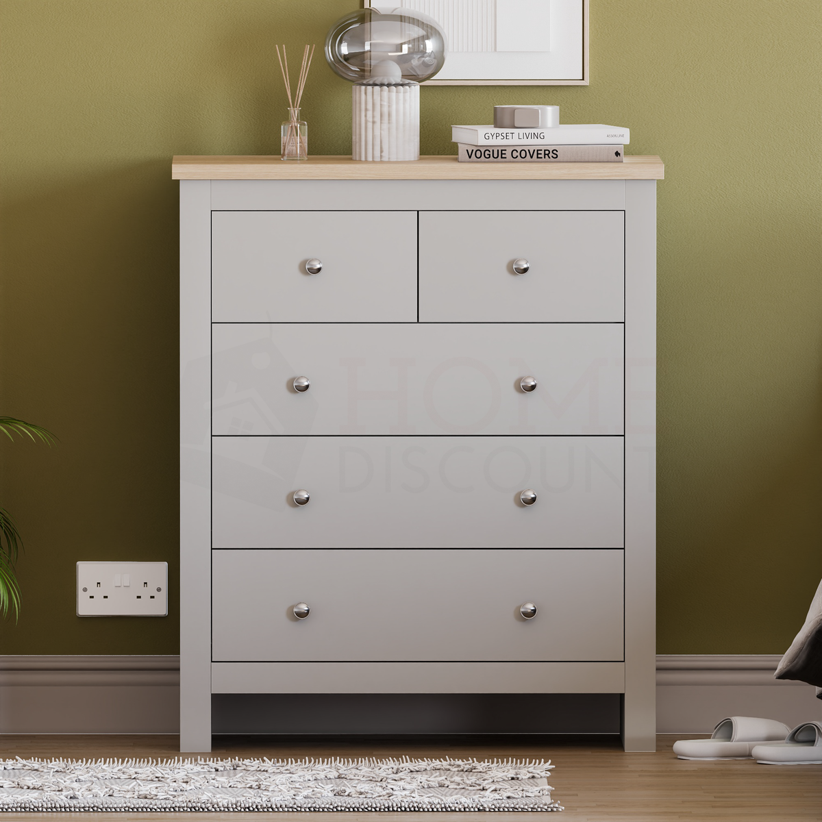 Arlington 5-Drawer Chest - Grey
