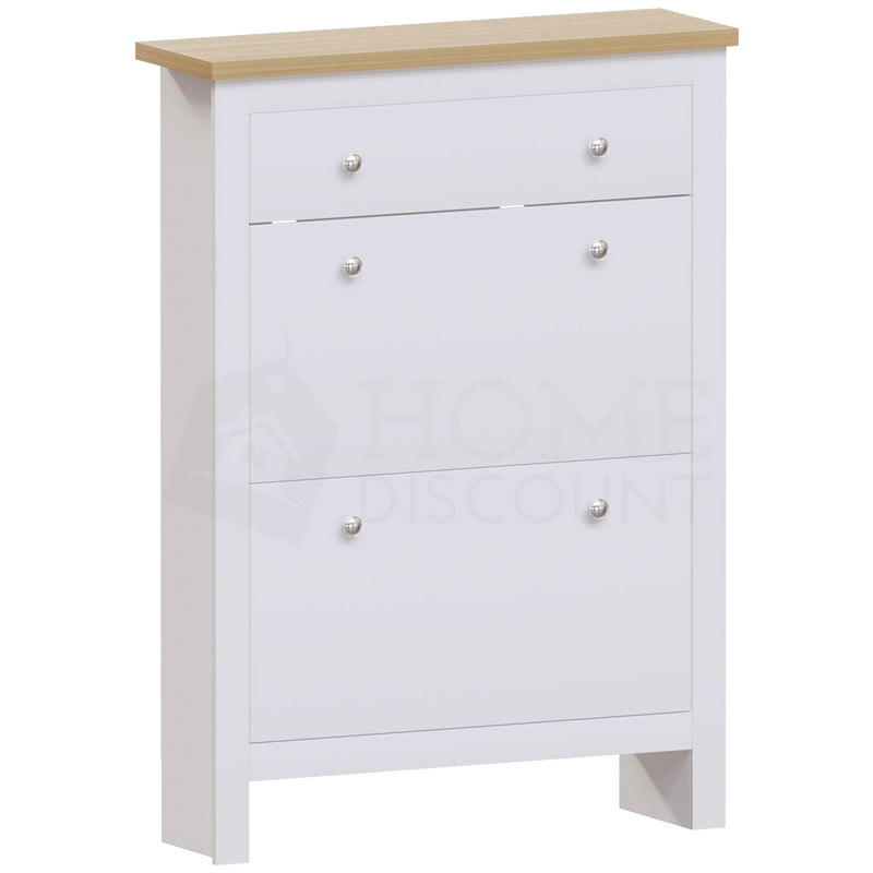 White and oak shoe cabinet deals