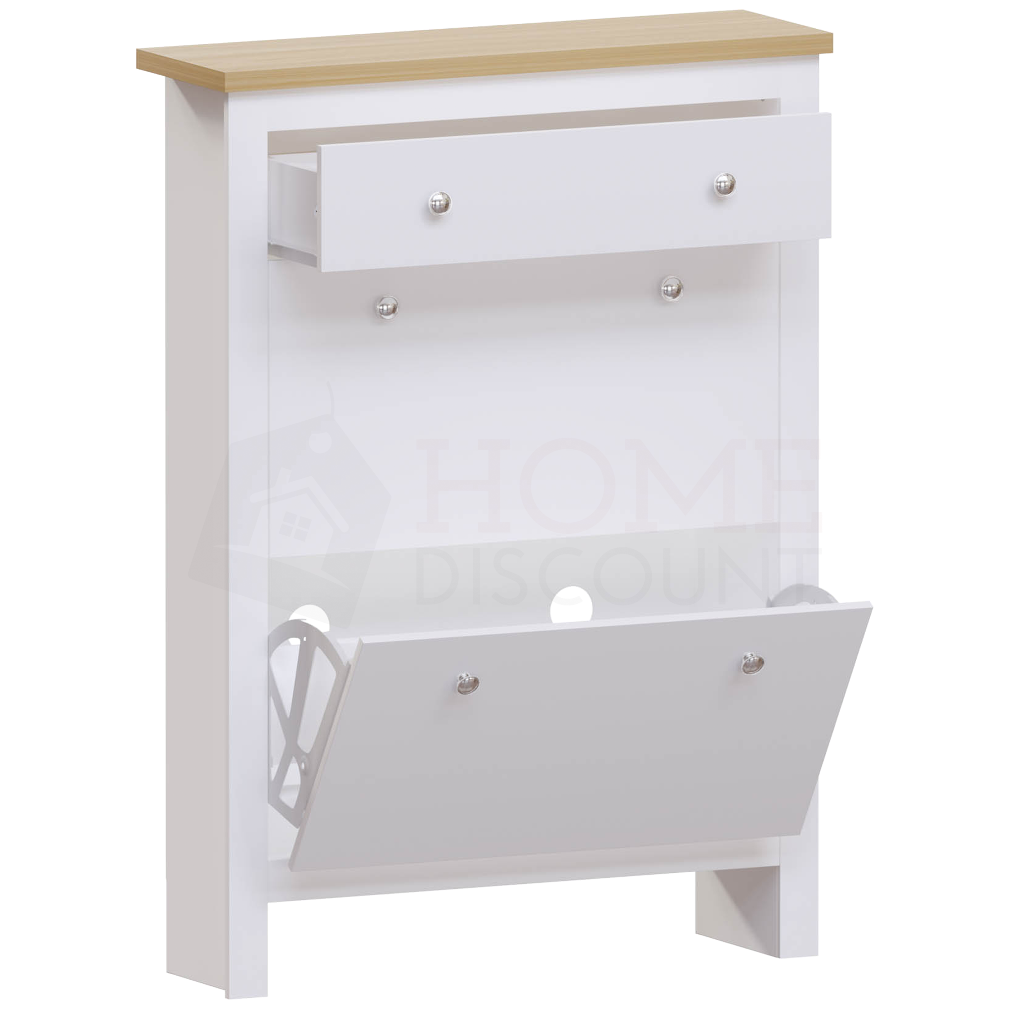 Arlington 2 Doors 1 Drawer Shoe Cabinet White Home Discount Ltd