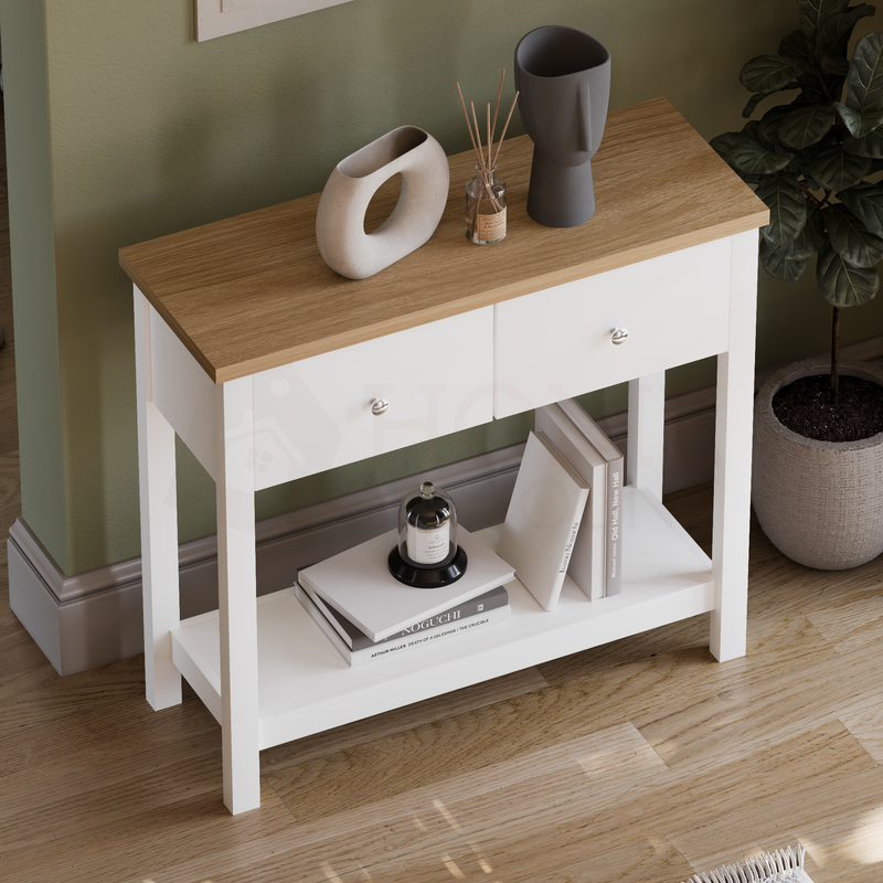 Arlington 2 Drawer Console Table, White