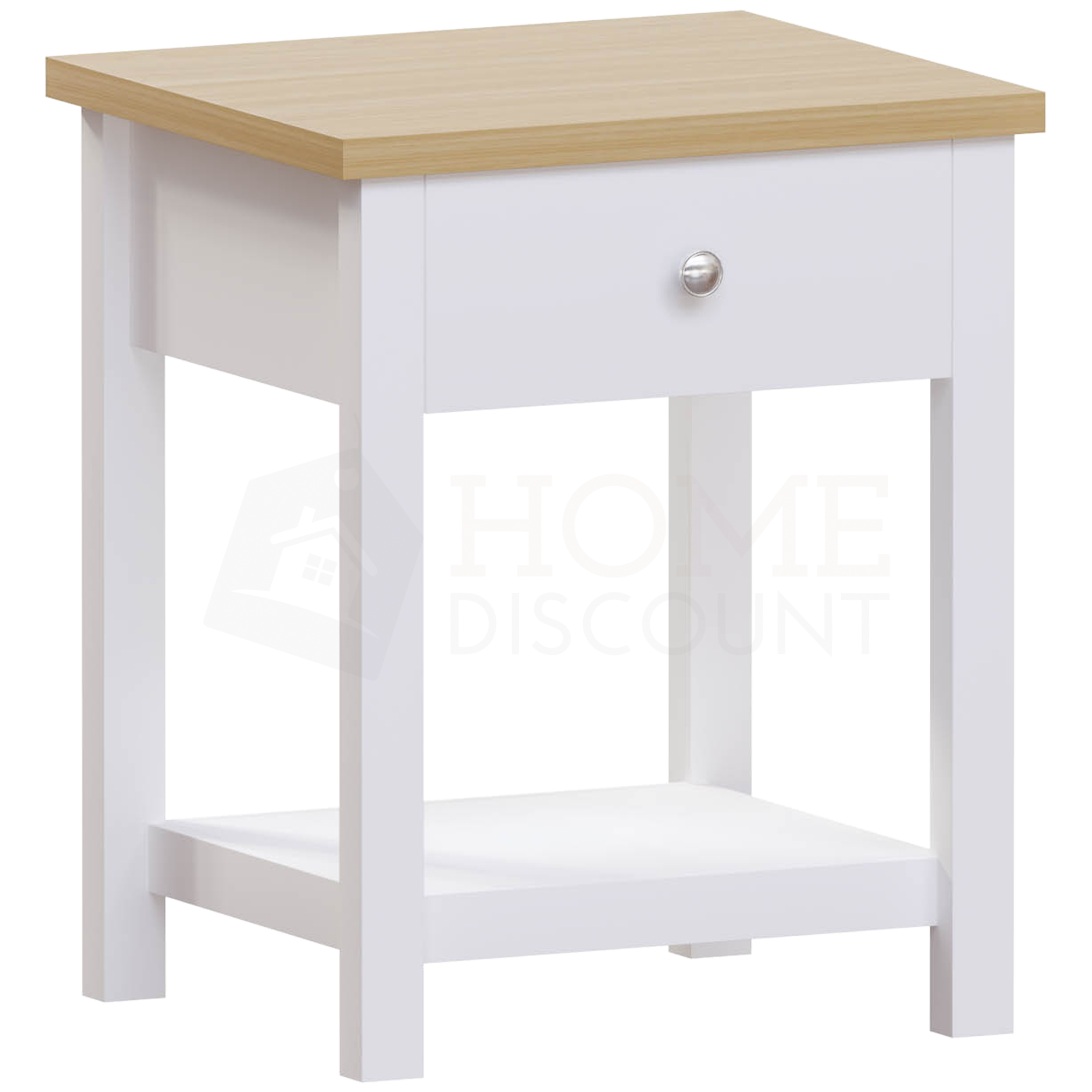 Arlington 1 Drawer Side Table White Home Discount Ltd