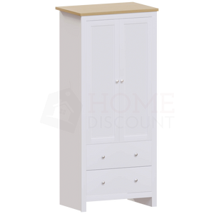 Arlington 2-Door 2-Drawer Wardrobe - White