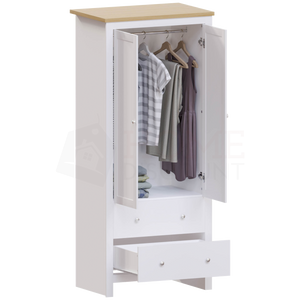 Arlington 2-Door 2-Drawer Wardrobe - White