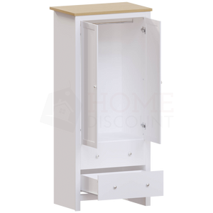 Arlington 2-Door 2-Drawer Wardrobe - White