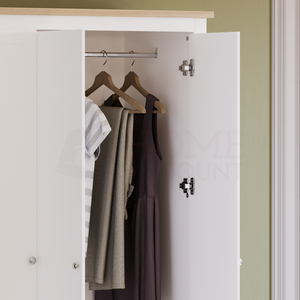 Arlington 3-Door 2-Drawer Wardrobe - White