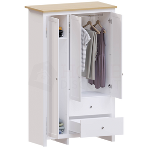 Arlington 3-Door 2-Drawer Wardrobe - White