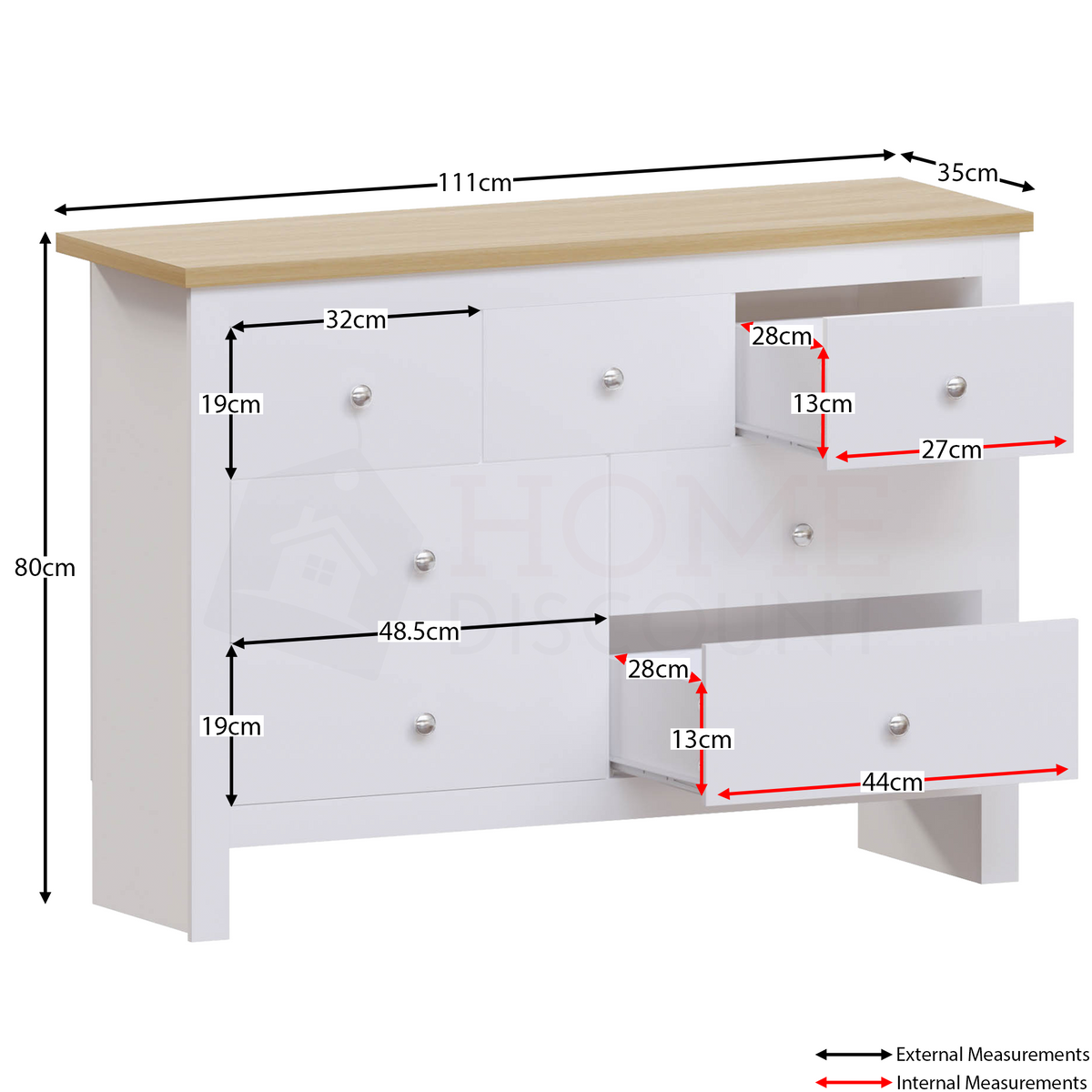 Arlington 7-Drawer Chest - White
