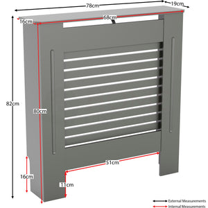 Milton Radiator Cover - Grey, Small