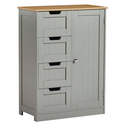 Priano 4-Drawer 1-Door Freestanding Unit - Grey & Oak