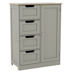 Priano 4-Drawer 1-Door Freestanding Unit - Grey & Oak