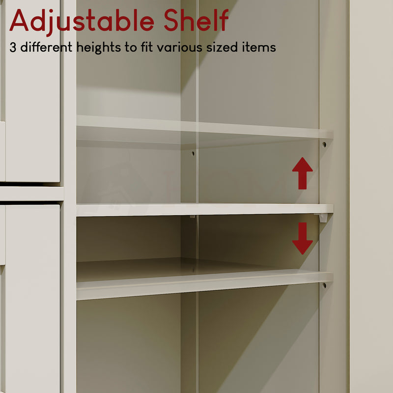 Priano 4-Drawer 1-Door Freestanding Unit - Grey & Oak