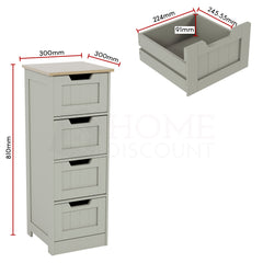 Priano 4-Drawer Freestanding Unit - Grey & Oak