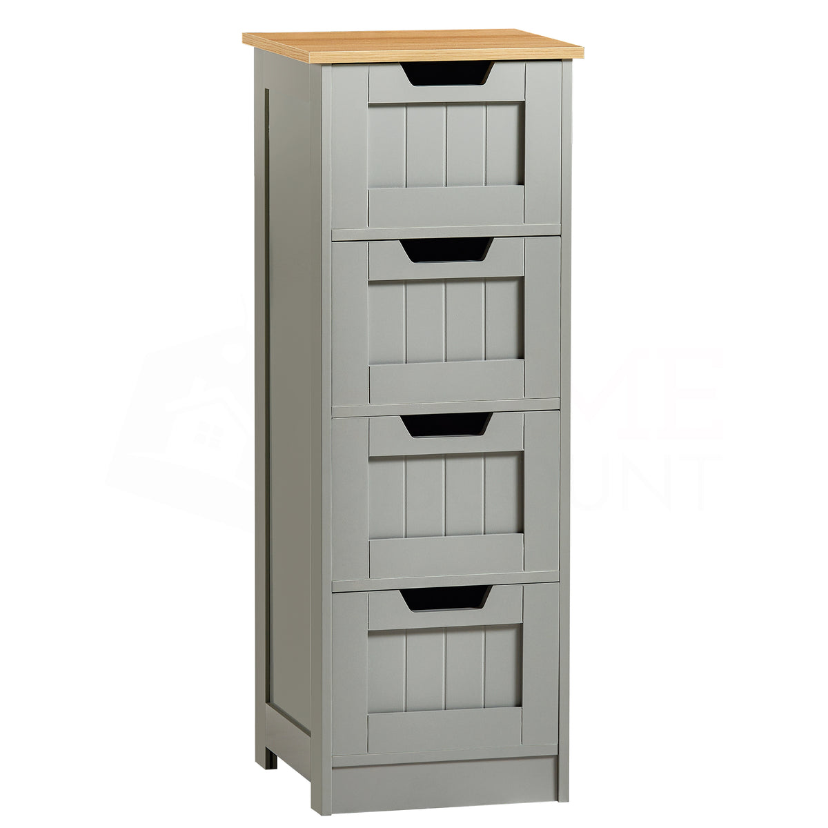 Priano 4-Drawer Freestanding Unit, Grey & Oak