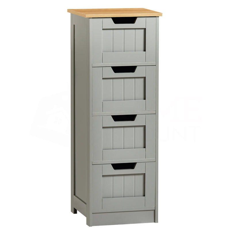 Priano 4-Drawer Freestanding Unit, Grey & Oak