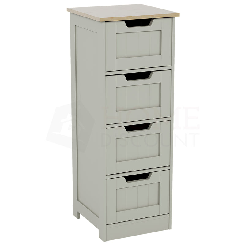 Priano 4-Drawer Freestanding Unit - Grey & Oak