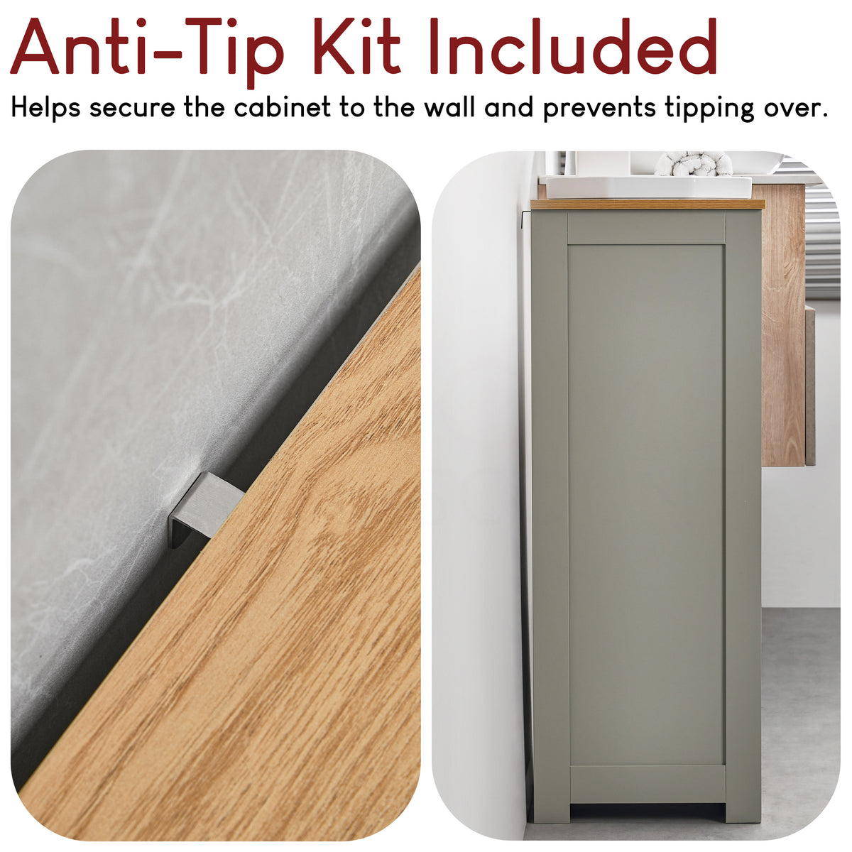 Priano 4-Drawer Freestanding Unit, Grey & Oak