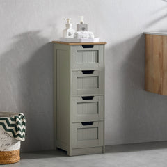 Priano 4-Drawer Freestanding Unit, Grey & Oak