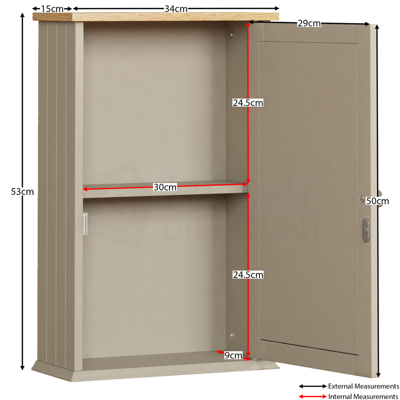 Priano 1 Door Mirrored Wall Cabinet, Grey