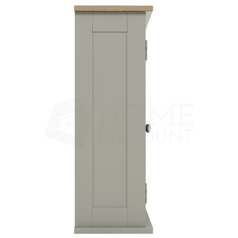 Priano 2-Door Mirrored Wall Cabinet - Grey & Oak