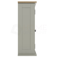 Priano 2-Door Mirrored Wall Cabinet - Grey & Oak