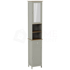 Priano 2-Door 1-Drawer Tall Cabinet With Mirror - Grey