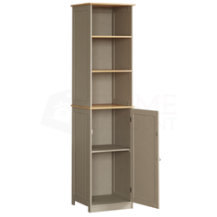 Priano 1 Door 2 Shelf Tall Cabinet, Grey