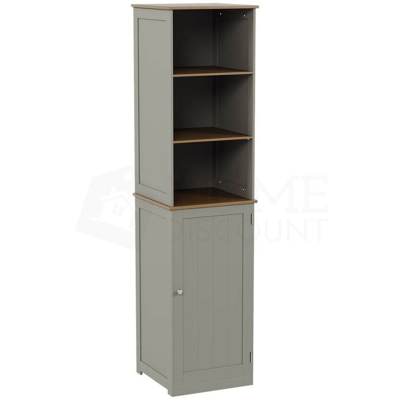 Priano 1-Door 2-Shelf Tall Cabinet - Grey