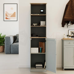 Priano 1-Door 2-Shelf Tall Cabinet - Grey