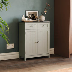 Priano 2-Drawer 2-Door Freestanding Cabinet - Grey