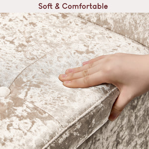 Seville Crushed Velvet Storage Ottoman, Champagne UKFR